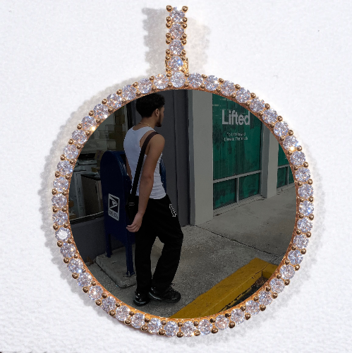 LARGE 3D CIRCLE CUSTOM PICTURE PENDANT