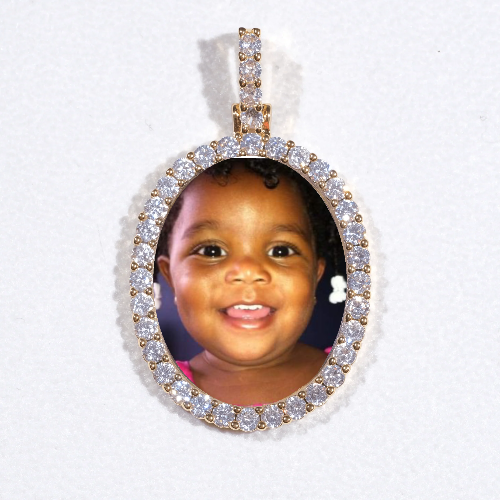 3D Oval Custom Picture Pendant