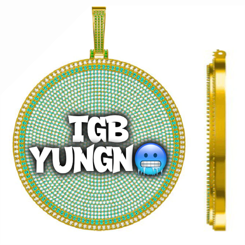 CUSTOM LETTER NECKLACE 3D BIG DISC