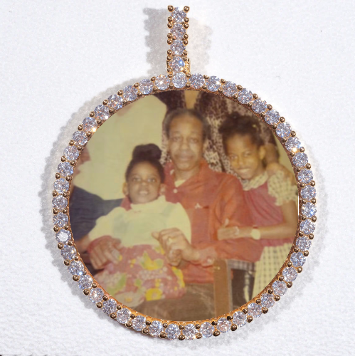LARGE 3D CIRCLE CUSTOM PICTURE PENDANT