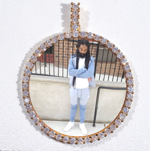 LARGE 3D CIRCLE CUSTOM PICTURE PENDANT