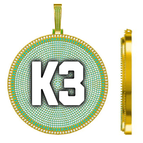 CUSTOM LETTER NECKLACE 3D BIG DISC
