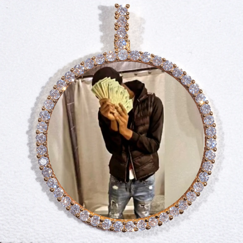 LARGE 3D CIRCLE CUSTOM PICTURE PENDANT