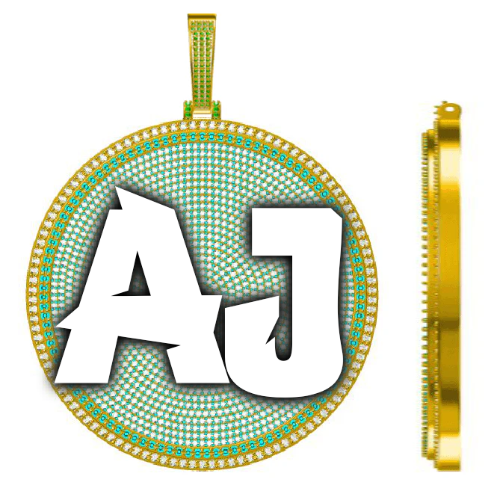 CUSTOM LETTER NECKLACE 3D BIG DISC