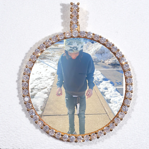 LARGE 3D CIRCLE CUSTOM PICTURE PENDANT