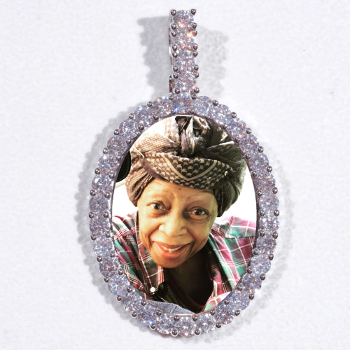 Large 3D Oval Custom Picture Pendant