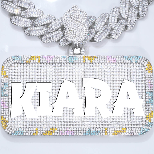 CUSTOM LETTER NECKLACE 3D COLORFUL SQUARE