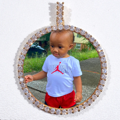 LARGE 3D CIRCLE CUSTOM PICTURE PENDANT