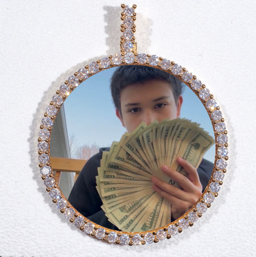 LARGE 3D CIRCLE CUSTOM PICTURE PENDANT