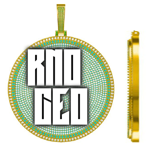 CUSTOM LETTER NECKLACE 3D BIG DISC