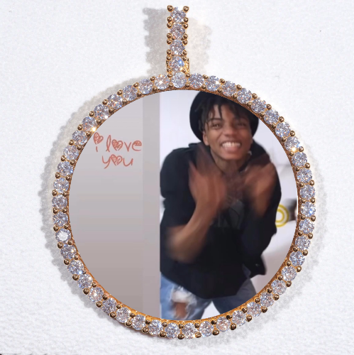 LARGE 3D CIRCLE CUSTOM PICTURE PENDANT