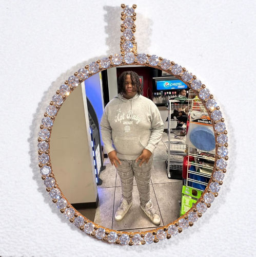 LARGE 3D CIRCLE CUSTOM PICTURE PENDANT
