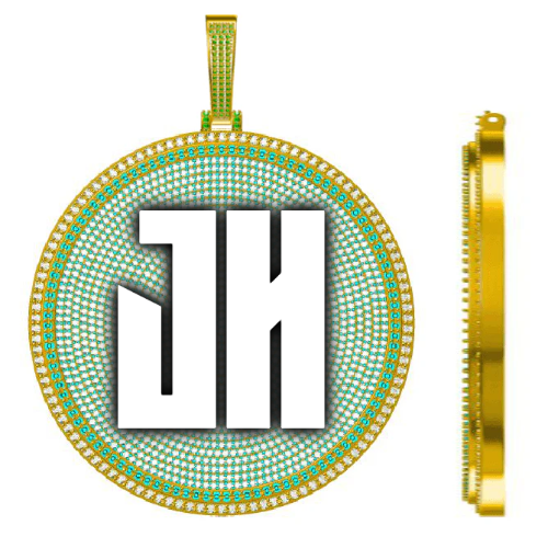 CUSTOM LETTER NECKLACE 3D BIG DISC