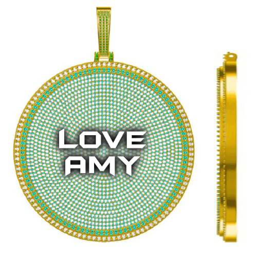 CUSTOM LETTER NECKLACE 3D BIG DISC