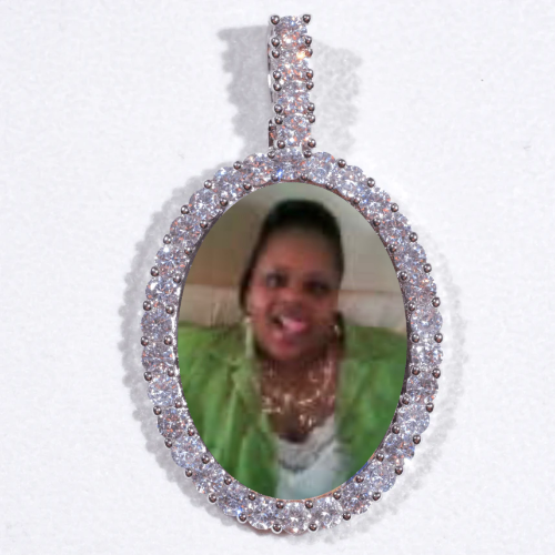 Large 3D Oval Custom Picture Pendant