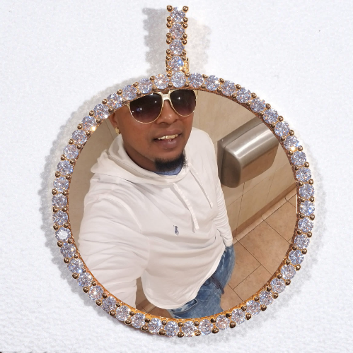 LARGE 3D CIRCLE CUSTOM PICTURE PENDANT
