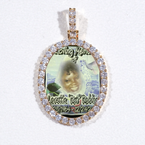 3D Oval Custom Picture Pendant