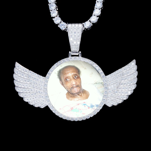 925S & VVS Moissanite 3D Wing Custom Picture Pendant