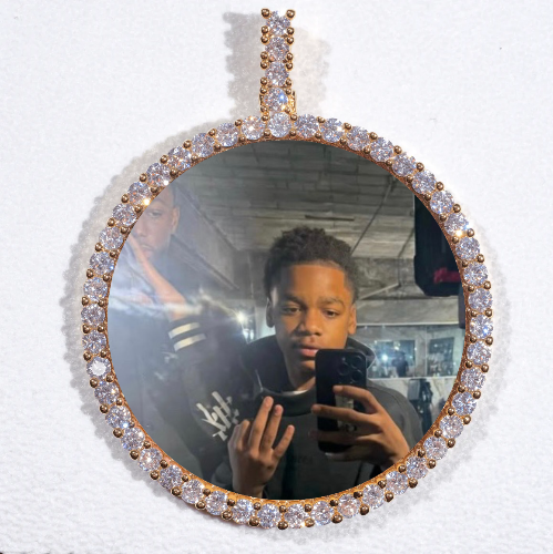 LARGE 3D CIRCLE CUSTOM PICTURE PENDANT