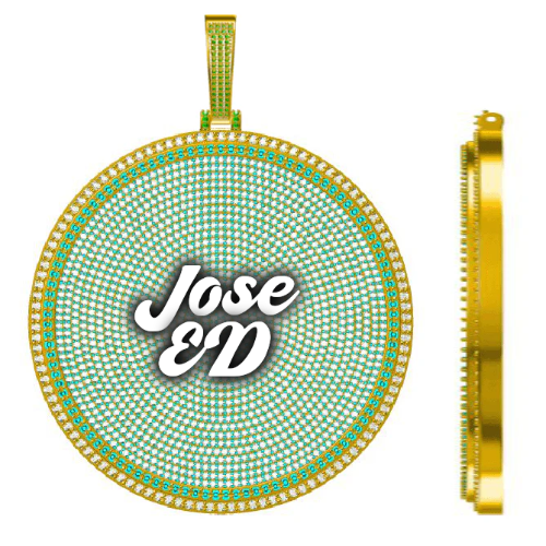 CUSTOM LETTER NECKLACE 3D BIG DISC