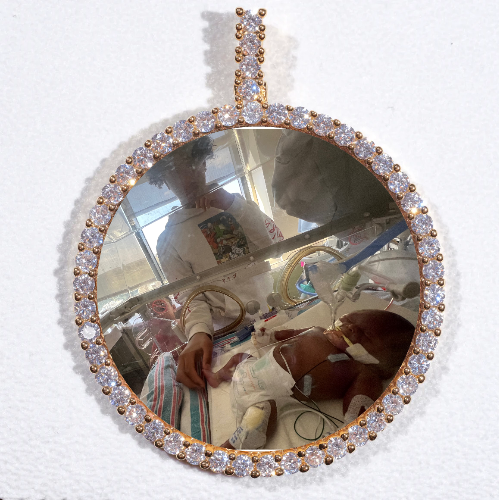 LARGE 3D CIRCLE CUSTOM PICTURE PENDANT