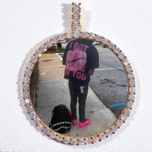 LARGE 3D CIRCLE CUSTOM PICTURE PENDANT