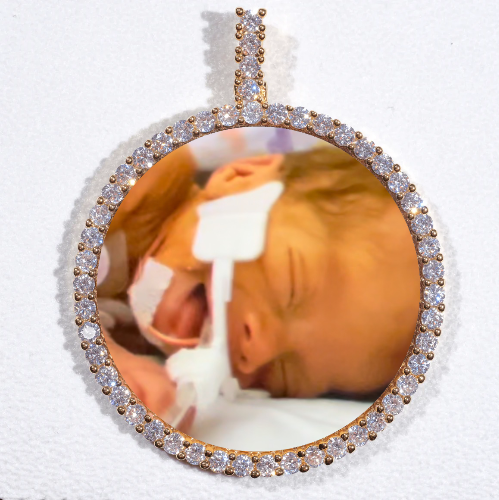 LARGE 3D CIRCLE CUSTOM PICTURE PENDANT