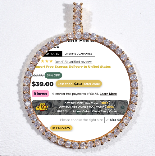 LARGE 3D CIRCLE CUSTOM PICTURE PENDANT