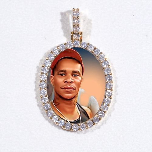 3D Oval Custom Picture Pendant