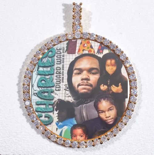 LARGE 3D CIRCLE CUSTOM PICTURE PENDANT