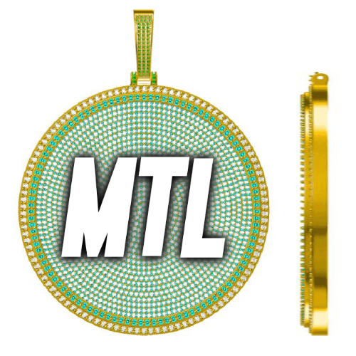 CUSTOM LETTER NECKLACE 3D BIG DISC