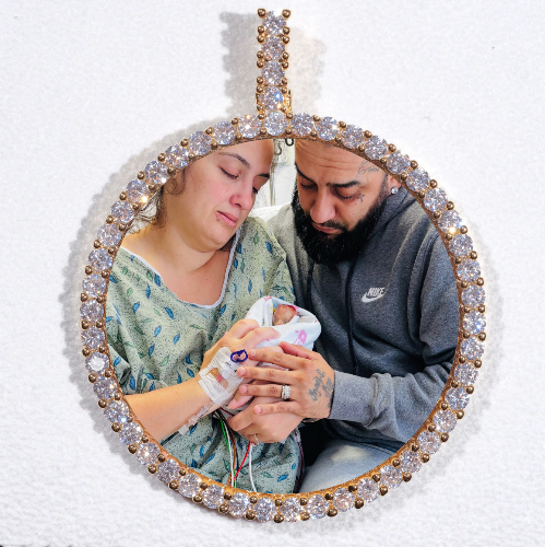 LARGE 3D CIRCLE CUSTOM PICTURE PENDANT