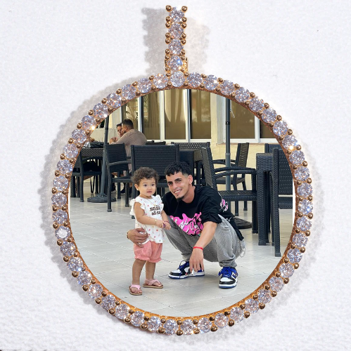 LARGE 3D CIRCLE CUSTOM PICTURE PENDANT