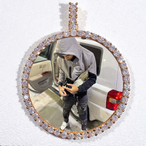 LARGE 3D CIRCLE CUSTOM PICTURE PENDANT