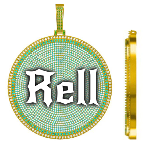 CUSTOM LETTER NECKLACE 3D BIG DISC