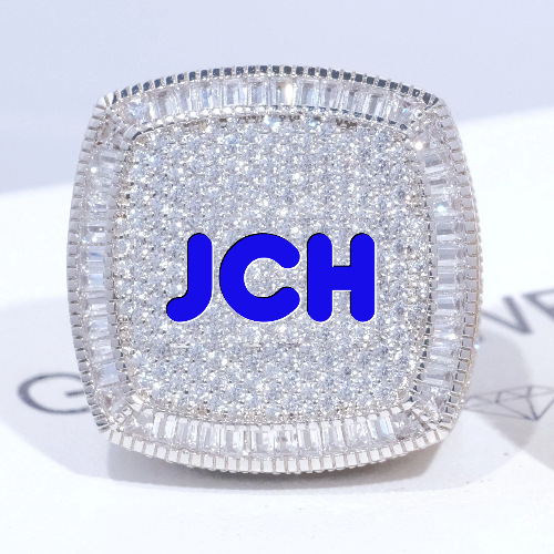 CUSTOM LETTER 3D ICED RING