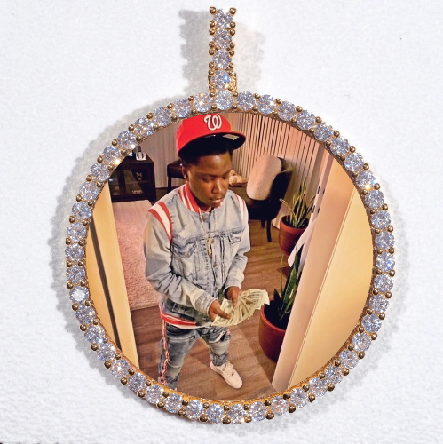LARGE 3D CIRCLE CUSTOM PICTURE PENDANT