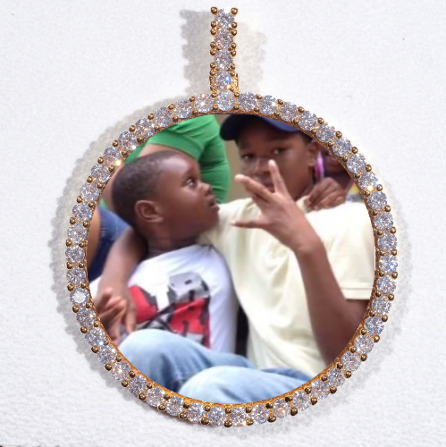 LARGE 3D CIRCLE CUSTOM PICTURE PENDANT