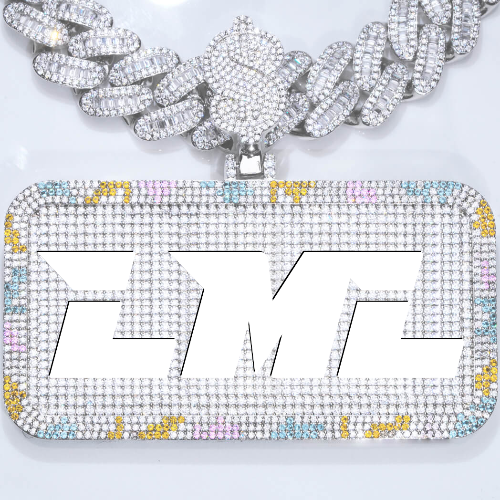 CUSTOM LETTER NECKLACE 3D COLORFUL SQUARE