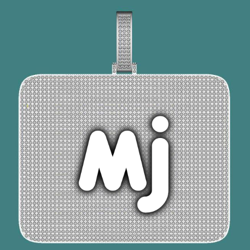 CUSTOM LETTER NECKLACE 3D BIG SQUARE