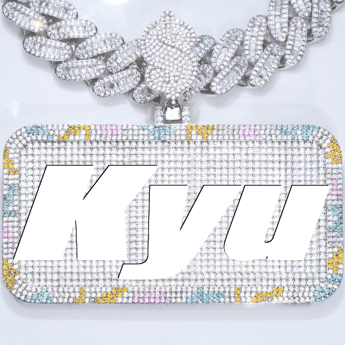 CUSTOM LETTER NECKLACE 3D COLORFUL SQUARE