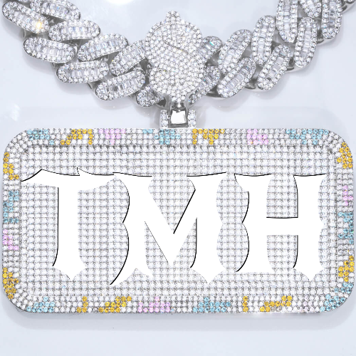CUSTOM LETTER NECKLACE 3D COLORFUL SQUARE