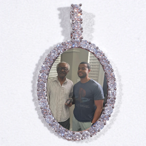 Large 3D Oval Custom Picture Pendant