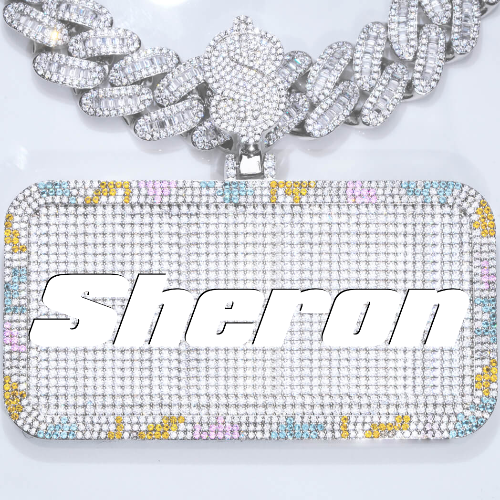 CUSTOM LETTER NECKLACE 3D COLORFUL SQUARE