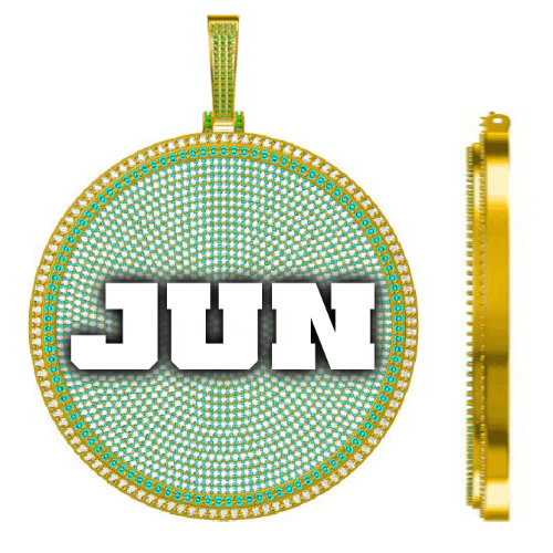 CUSTOM LETTER NECKLACE 3D BIG DISC