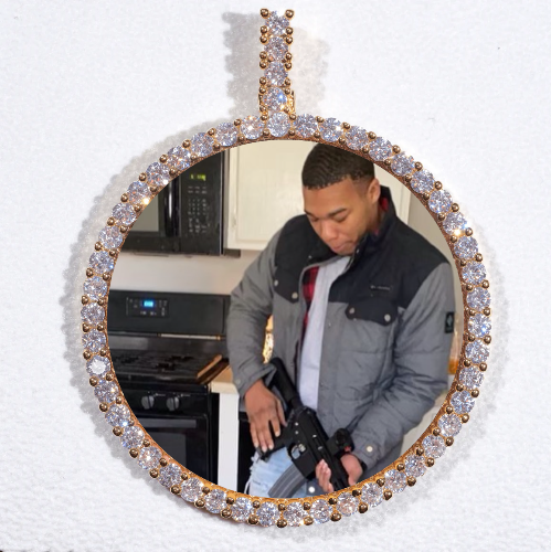 LARGE 3D CIRCLE CUSTOM PICTURE PENDANT