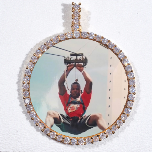 LARGE 3D CIRCLE CUSTOM PICTURE PENDANT