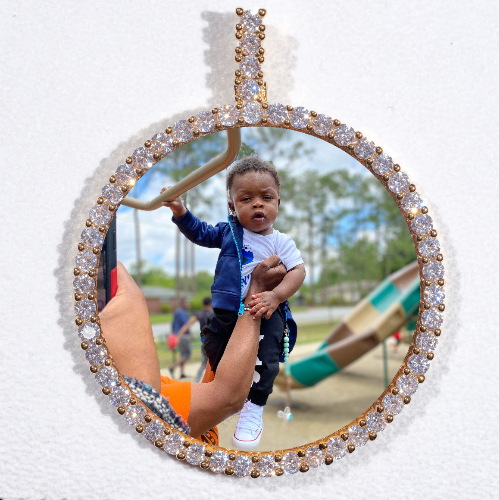 LARGE 3D CIRCLE CUSTOM PICTURE PENDANT