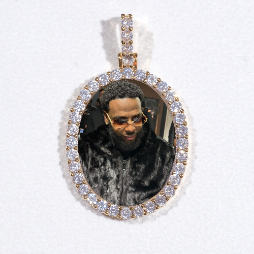 3D Oval Custom Picture Pendant