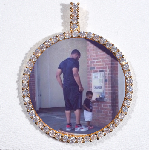 LARGE 3D CIRCLE CUSTOM PICTURE PENDANT